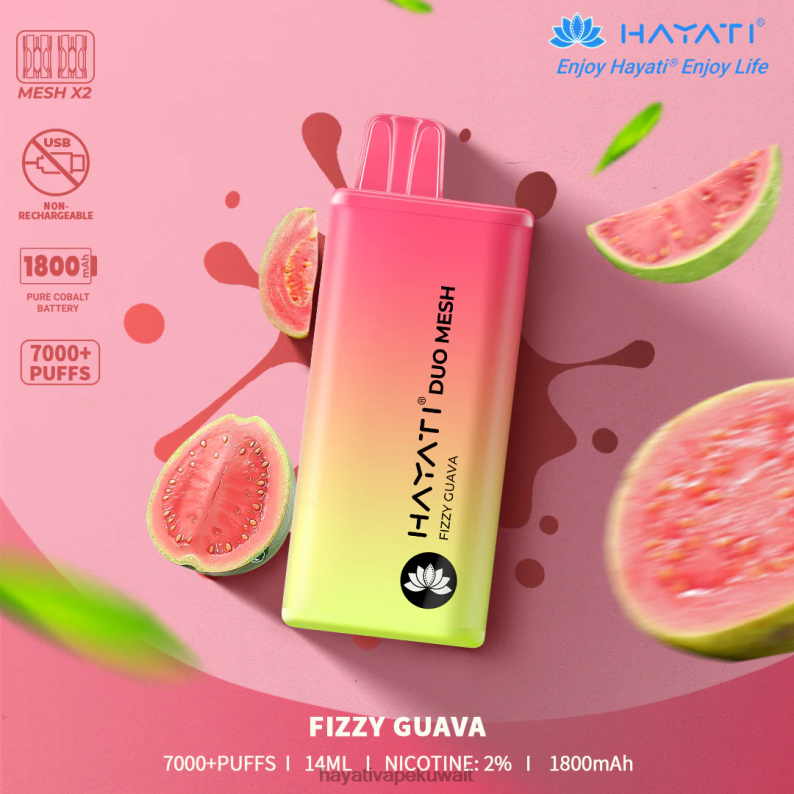 Hayati flavour list - Hayati Duo Mesh يمكن التخلص منه الجوافة الغازية DFR47T169