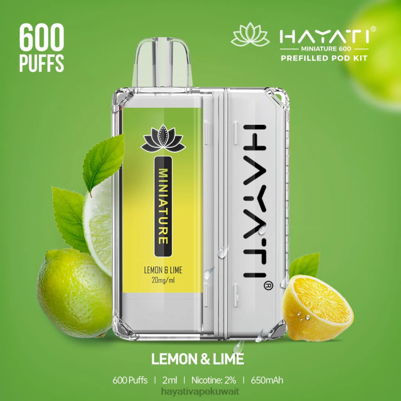 Hayati flavour list - Hayati Miniature 600 مجموعة جراب ليمون حامض DFR47T39