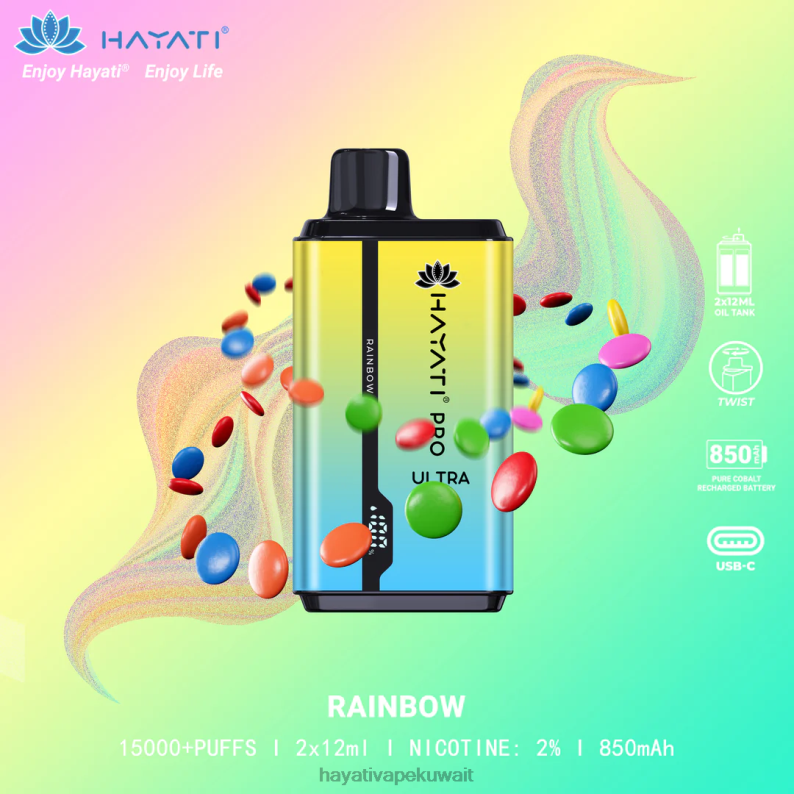 Hayati flavour list - Hayati Pro Ultra المتاح 15000 نفث قوس المطر DFR47T209