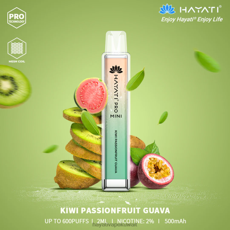 Hayati vape Kuwait - Hayati Pro Mini يمكن التخلص منه كيوي باشن فروت DFR47T13