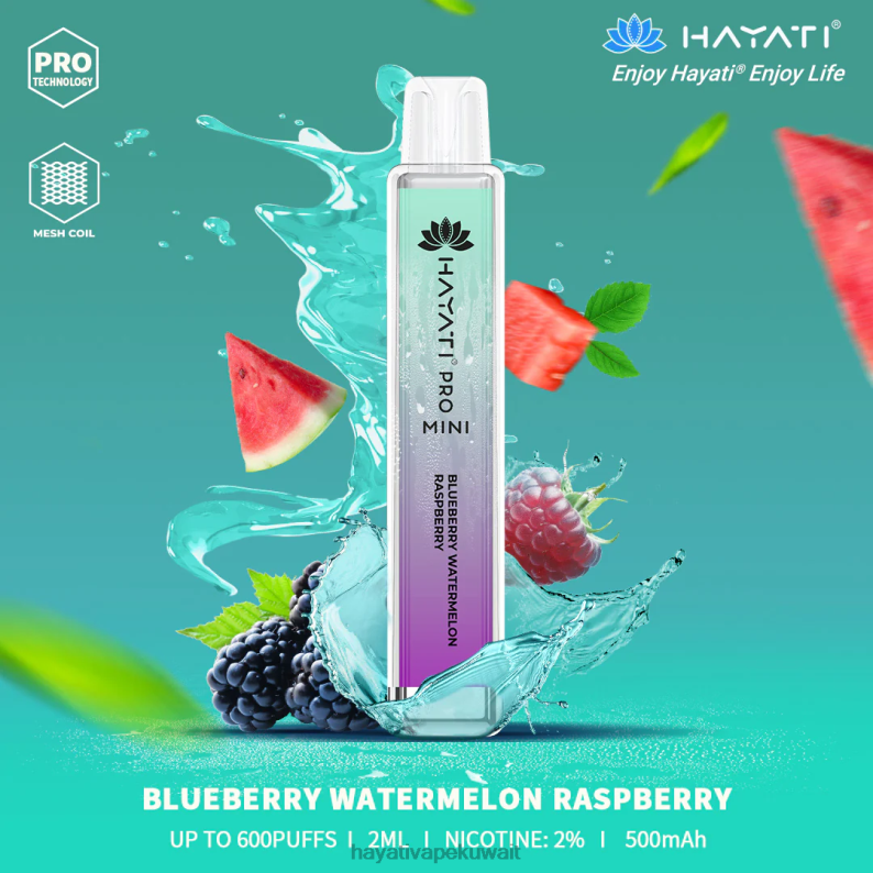 Hayati vape liquid - Hayati Pro Mini يمكن التخلص منه توت، بطيخ، توت DFR47T25