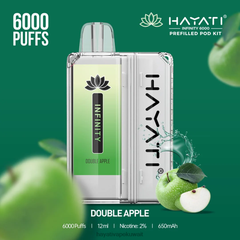 Hayati vape near me - Hayati Infinity 6000 مجموعة جراب تفاحة مزدوجة DFR47T146