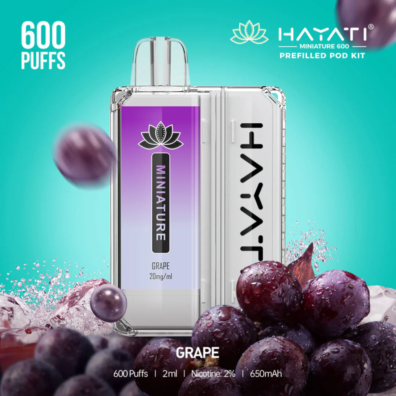 Hayati vape near me - Hayati Miniature 600 مجموعة جراب عنب DFR47T36