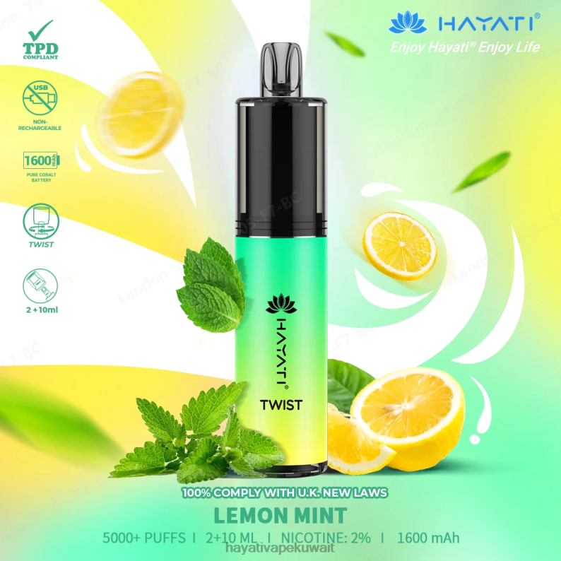 Hayati vape near me - Hayati Twist يمكن التخلص منه ليمون نعناع DFR47T76