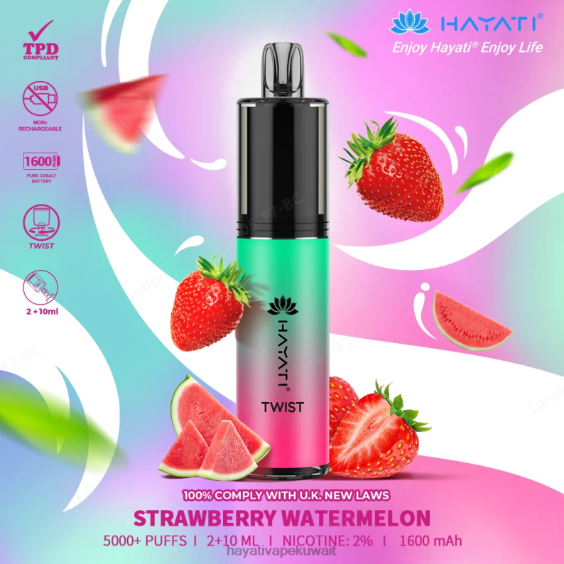 Hayati vape near me - Hayati Twist يمكن التخلص منه الفراولة والبطيخ DFR47T86