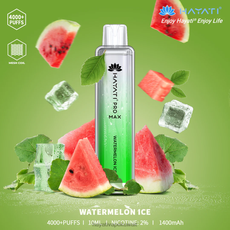 Hayati vape review - Hayati Pro Max يمكن التخلص منه ثلج البطيخ DFR47T127