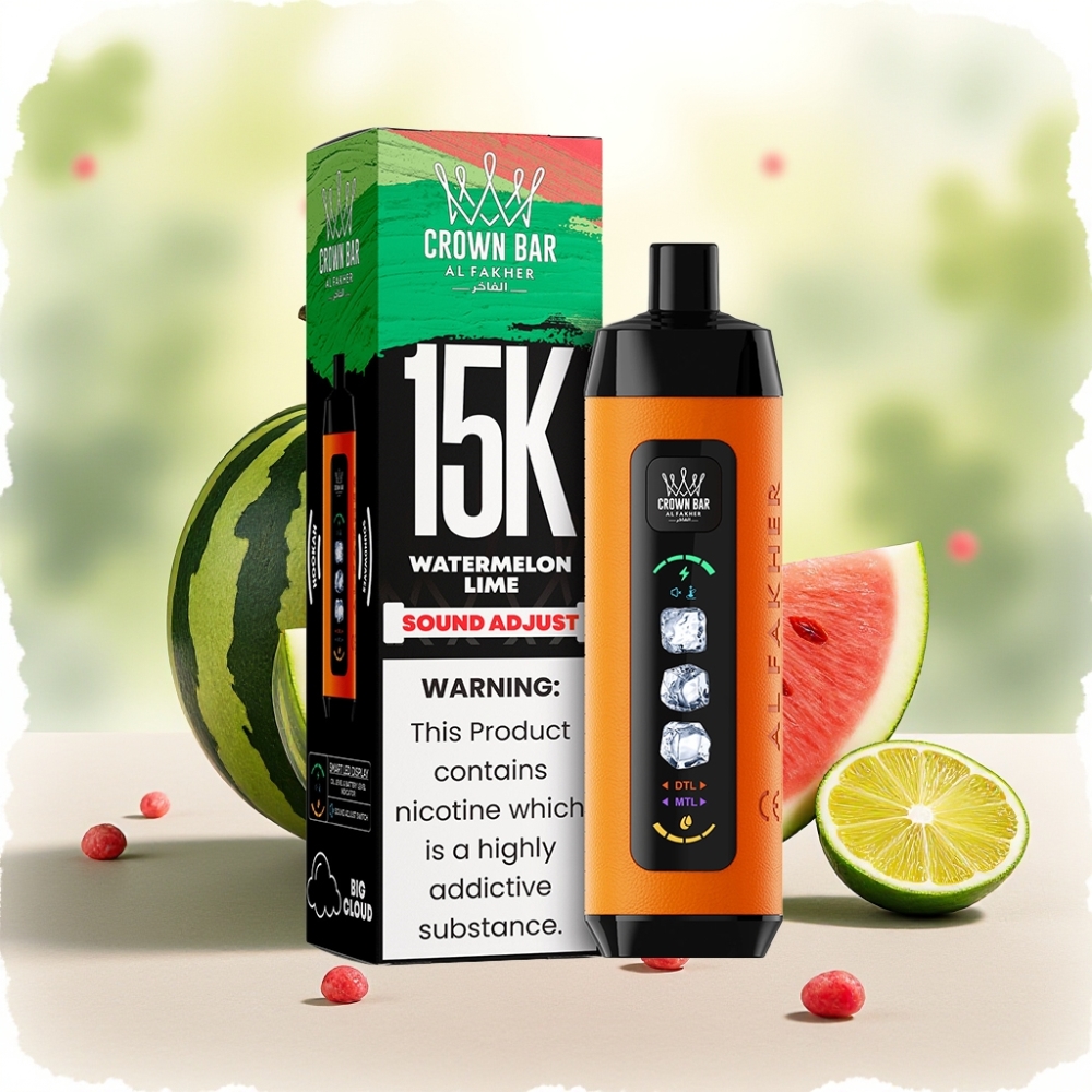 Al Fakher 15k Ice Adjust Clouds جهاز يمكن التخلص منه بطارية 850mAh بنكهة البطيخ والليمون