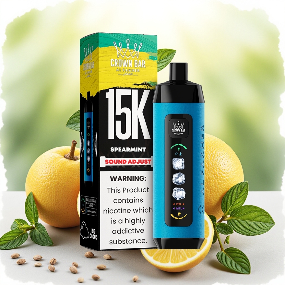 Al Fakher 15k Ice Adjust Clouds جهاز معطر بالنعناع مع شاشة LED وسعة 22 مل
