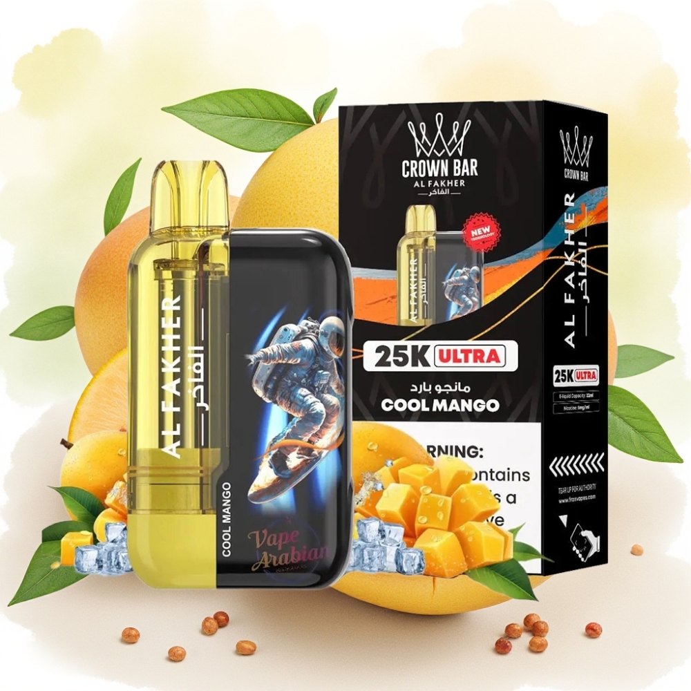 Al Fakher Crown Bar Ultra 25K 22ml منجا بارد شاشة LED