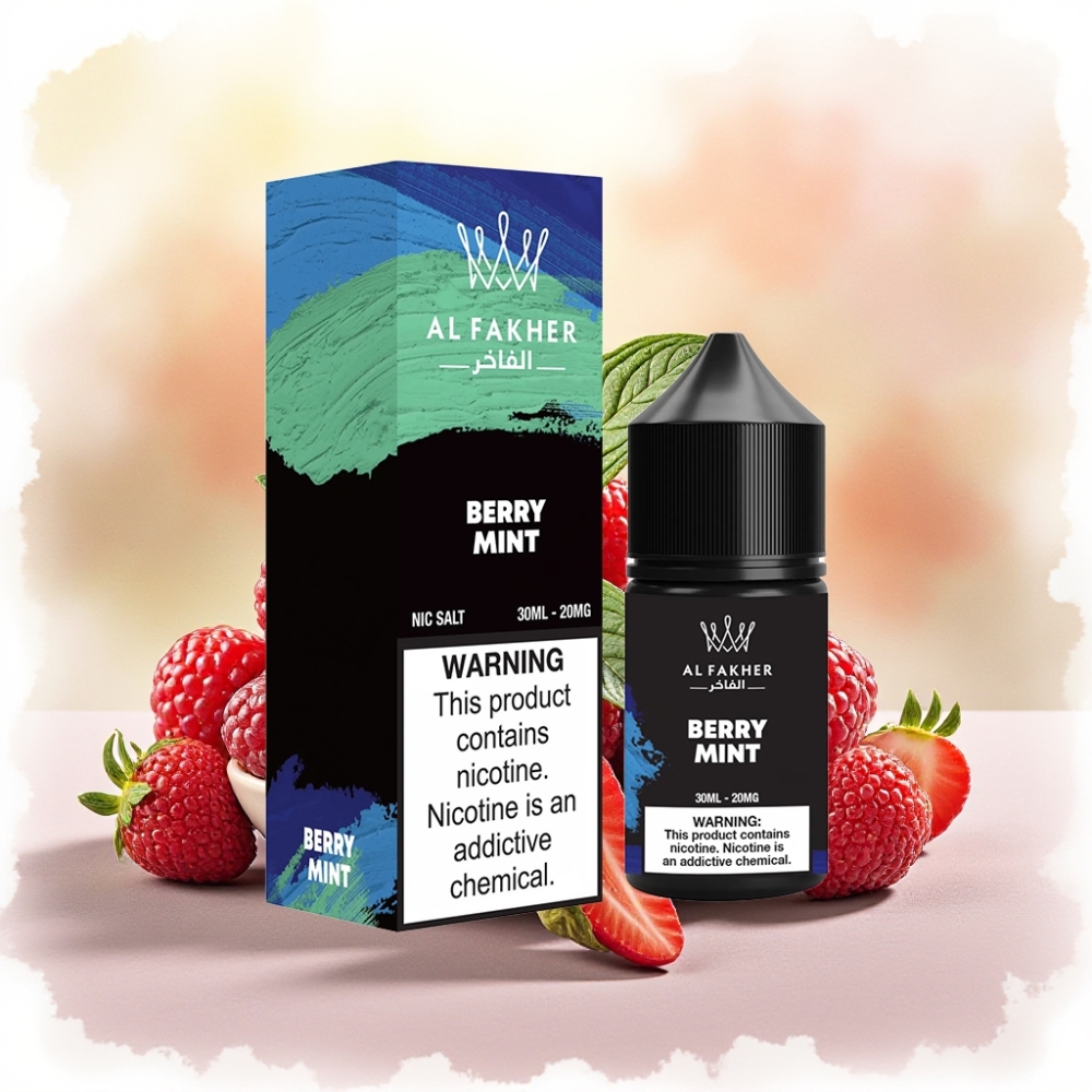سائل نيكوتين الملح AL Fakher بنكهة النعناع والتوت بقوة 20 ملغ لحبوب الفيب - 30 مل Al Fakher E Liquid