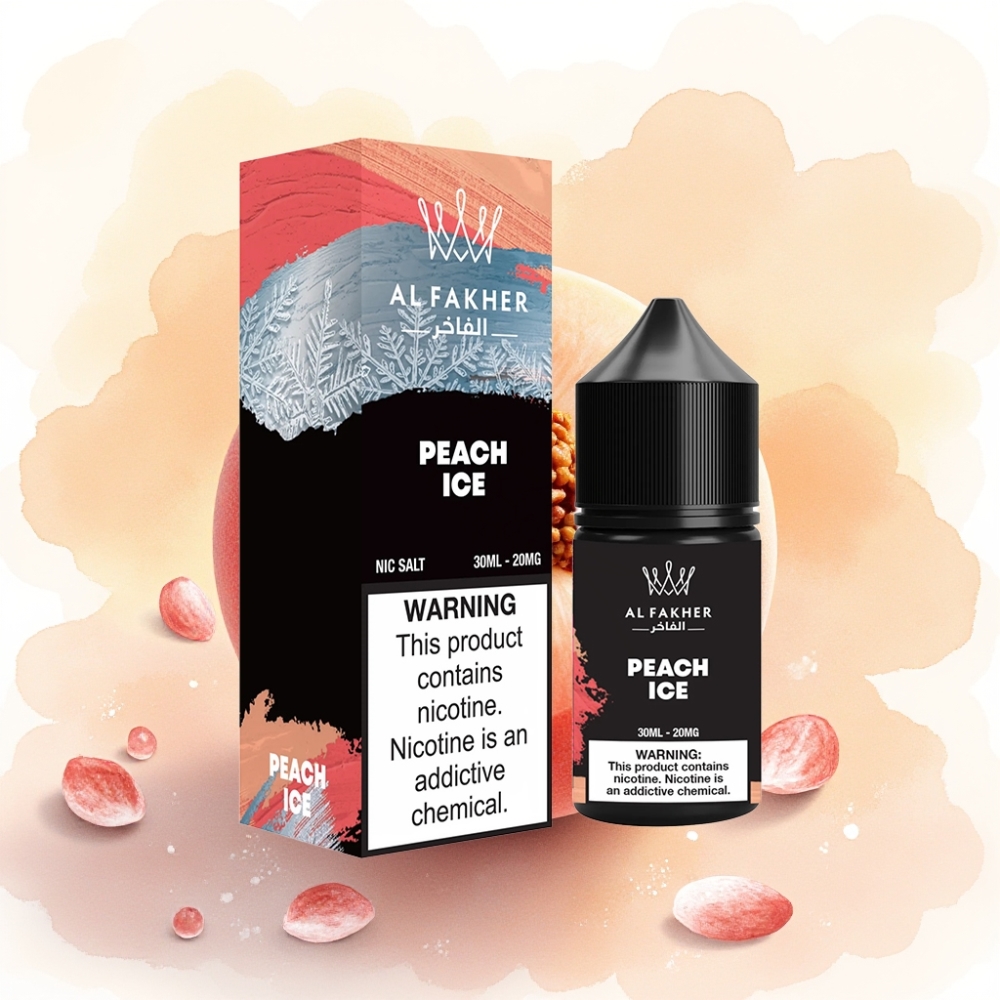 AL Fakher Nicotine Salt E-Liquid خلاصة نيكوتين الملح بنكهة الخوخ المثلج 30مل