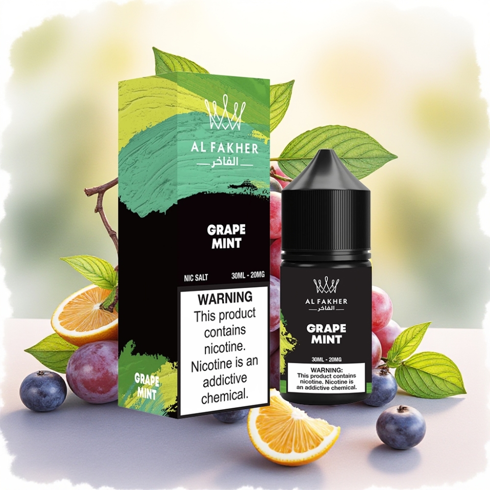 AL Fakher Nicotine Salt E-Liquid 30ml عنب بالنعناع 20MG