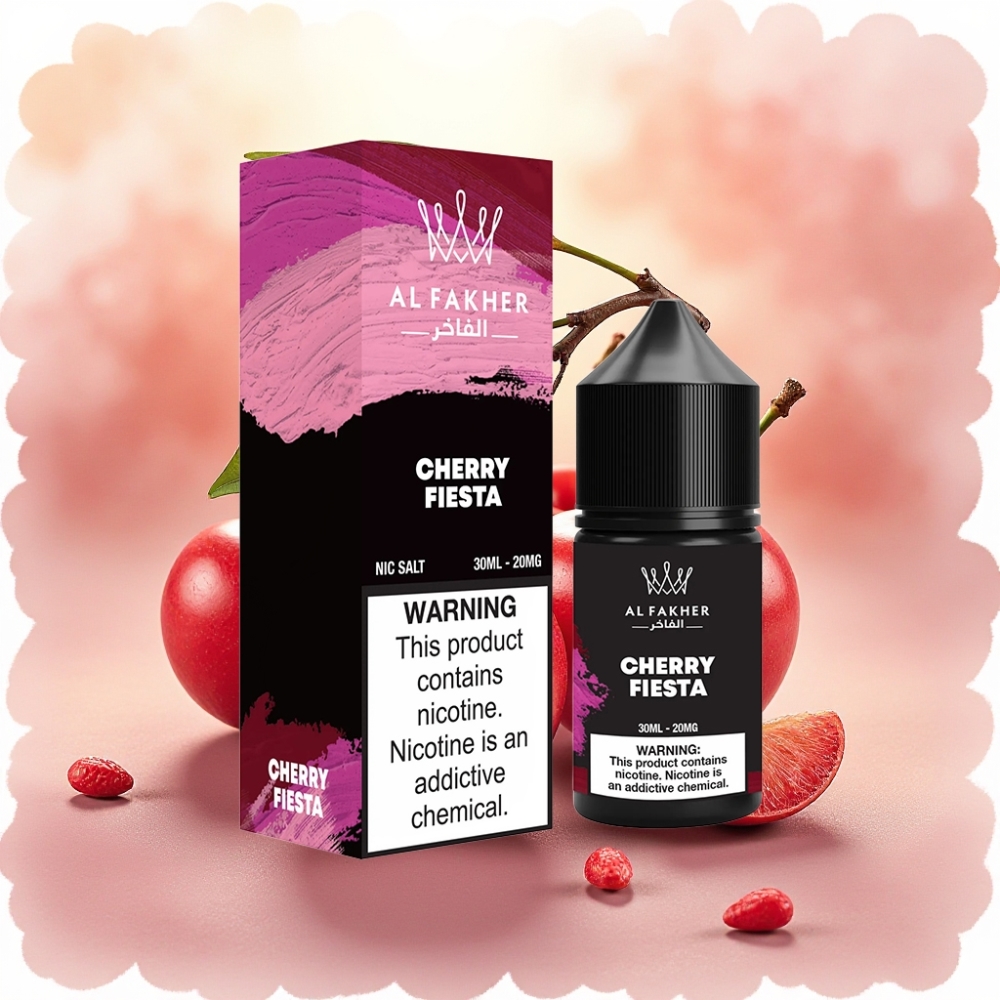 AL Fakher Nicotine Salt E-Liquid 30ml كرز فيستا - 20mg - عبوة مقاومة للأطفال
