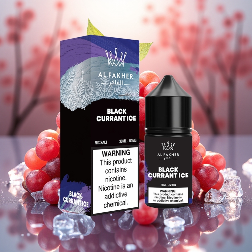 AL Fakher Nicotine Salt E-Liquid 30ml عنب أسود مثلج لنكهة قوية وتسريب نيكوتين سريع
