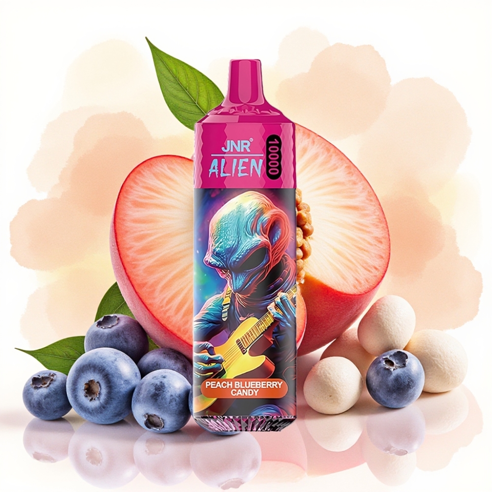 JNR Alien 10000 نفخة بطارية 850mAh نوع-C خوخ توت أزرق حلوى