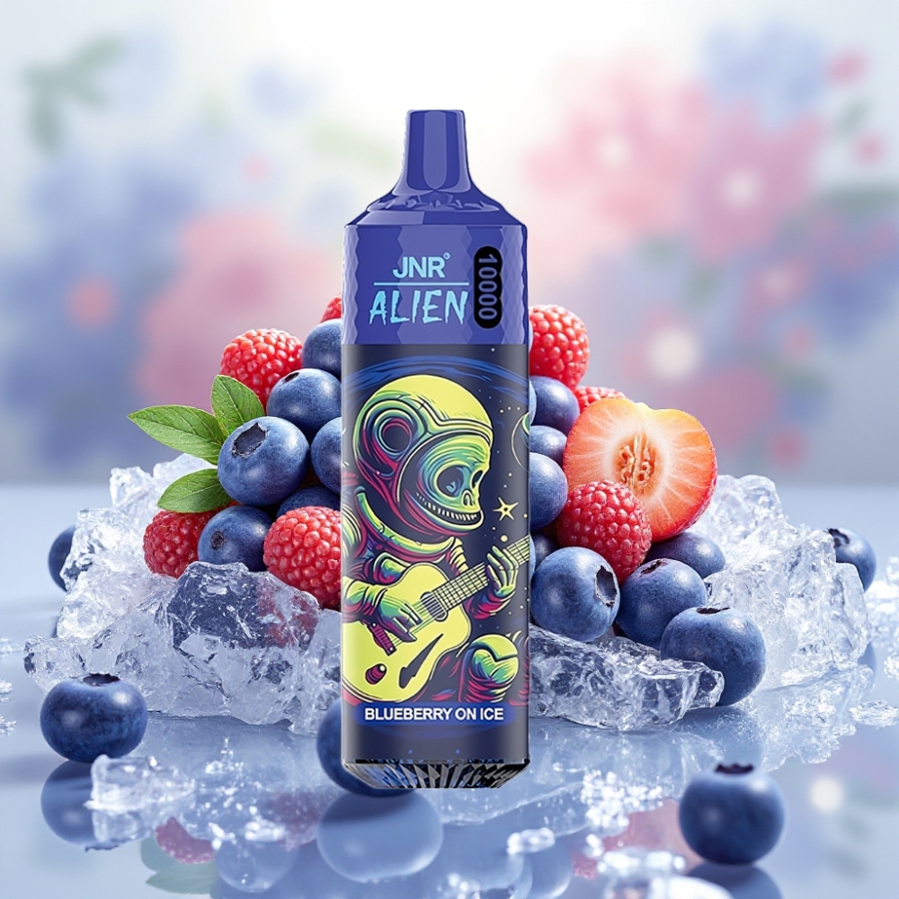 JNR Alien 10000 نفخة بطارية 850mAh نوع-C توت أزرق مثلج