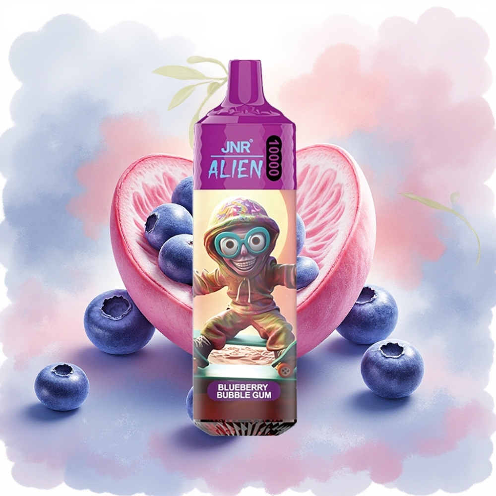 JNR Alien 10000 نفخة بطارية 850mAh نكهة علكة التوت الأزرق شاحن Type-C