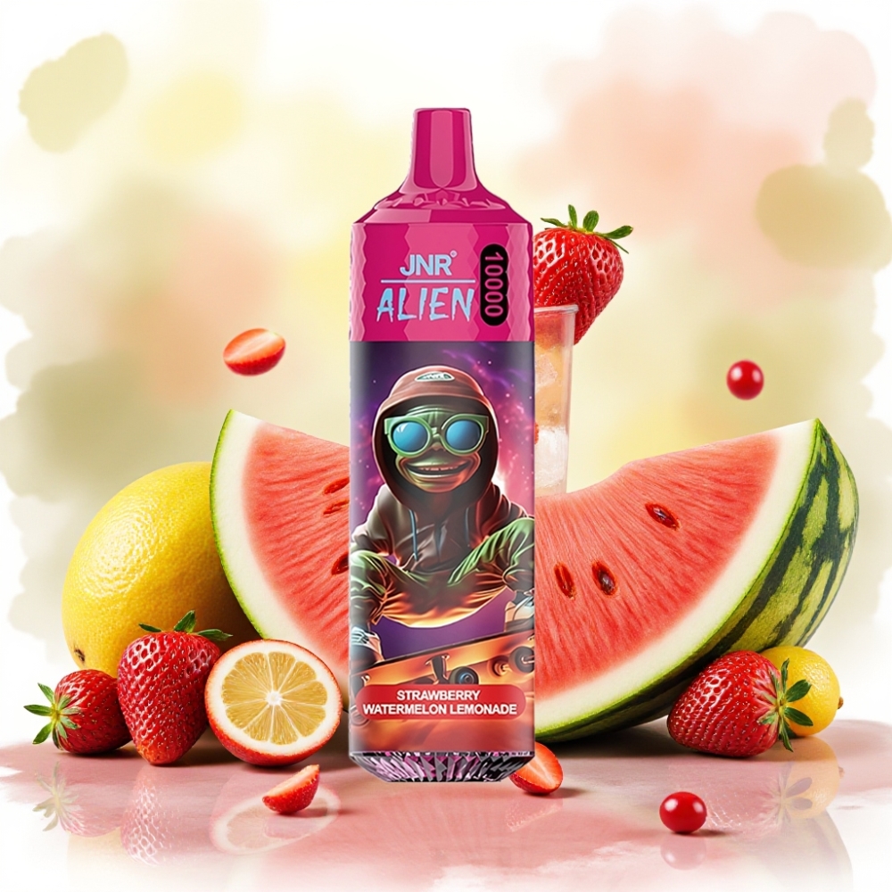 JNR Alien 10000 Puffs 850mAh بطارية شبكية 1.2 أوم فراولة بطيخ ليموناضة