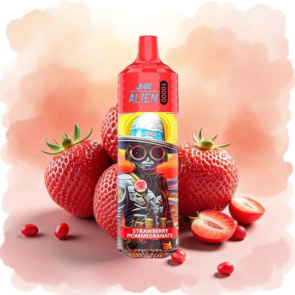 JNR Alien 10000 Puffs فراولة رمان بطارية 850mAh شحن سريع Type-C