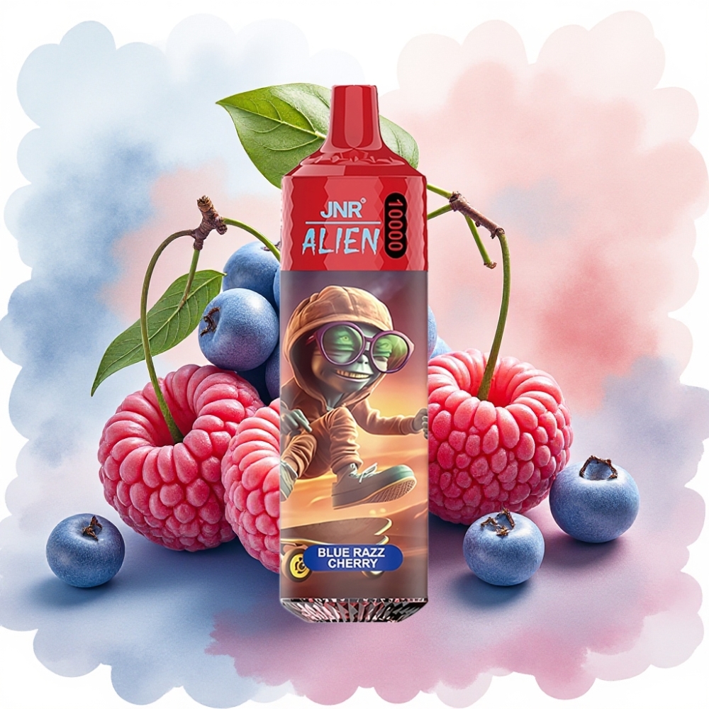 JNR Alien 10000 Puffs بشاحن Type-C ونكهة التوت الأزرق والكرز