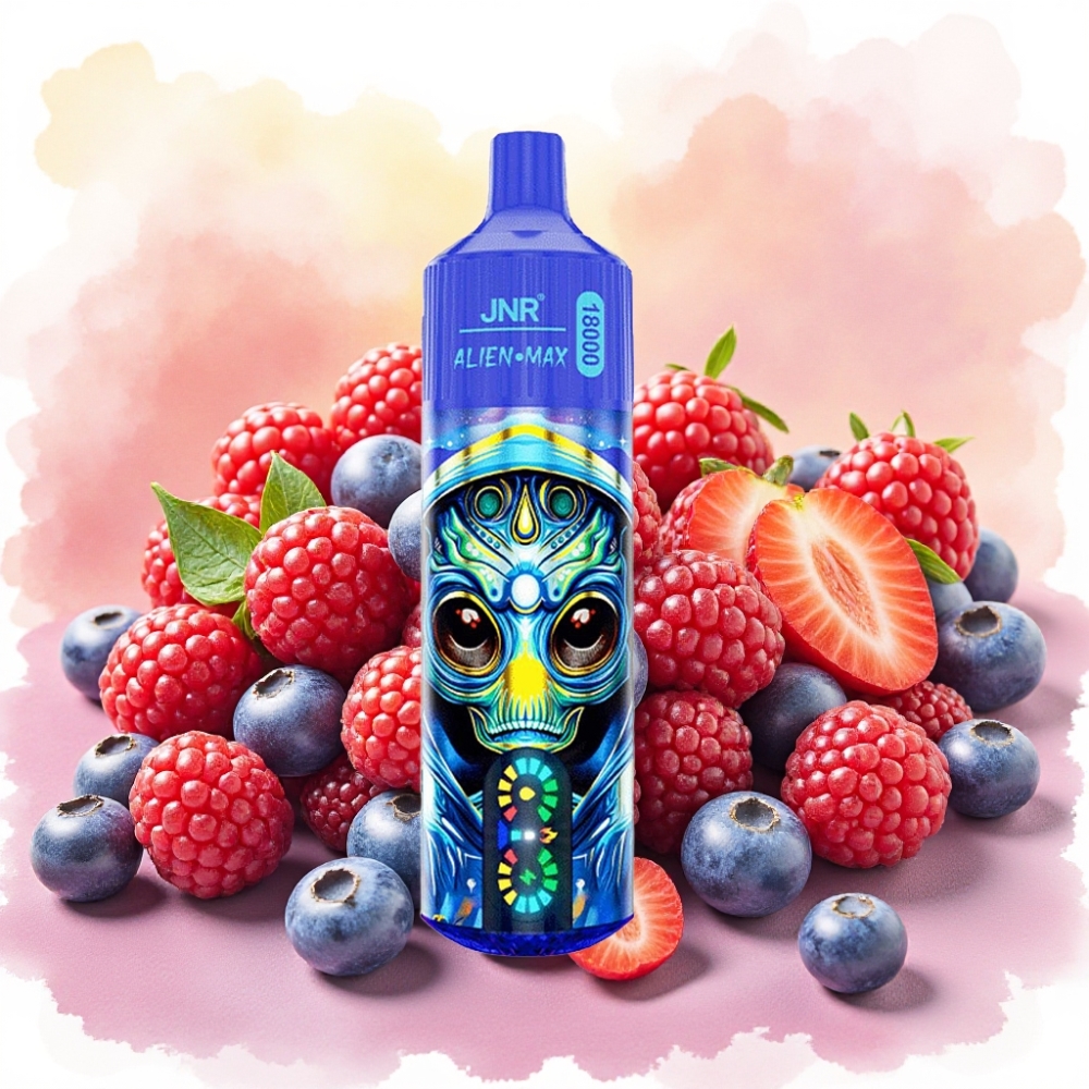 JNR Alien Max 18000 نَفَثات شاشة LED ذكية ونكهة التوت المختلط
