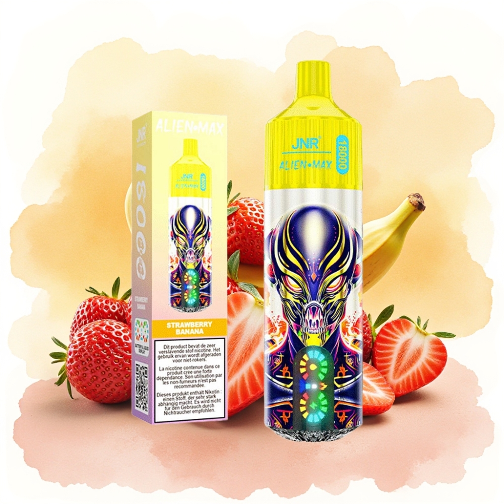JNR Alien Max 18000 نفحة شاشة LED ذكية ونواة مزدوجة وفراولة موز