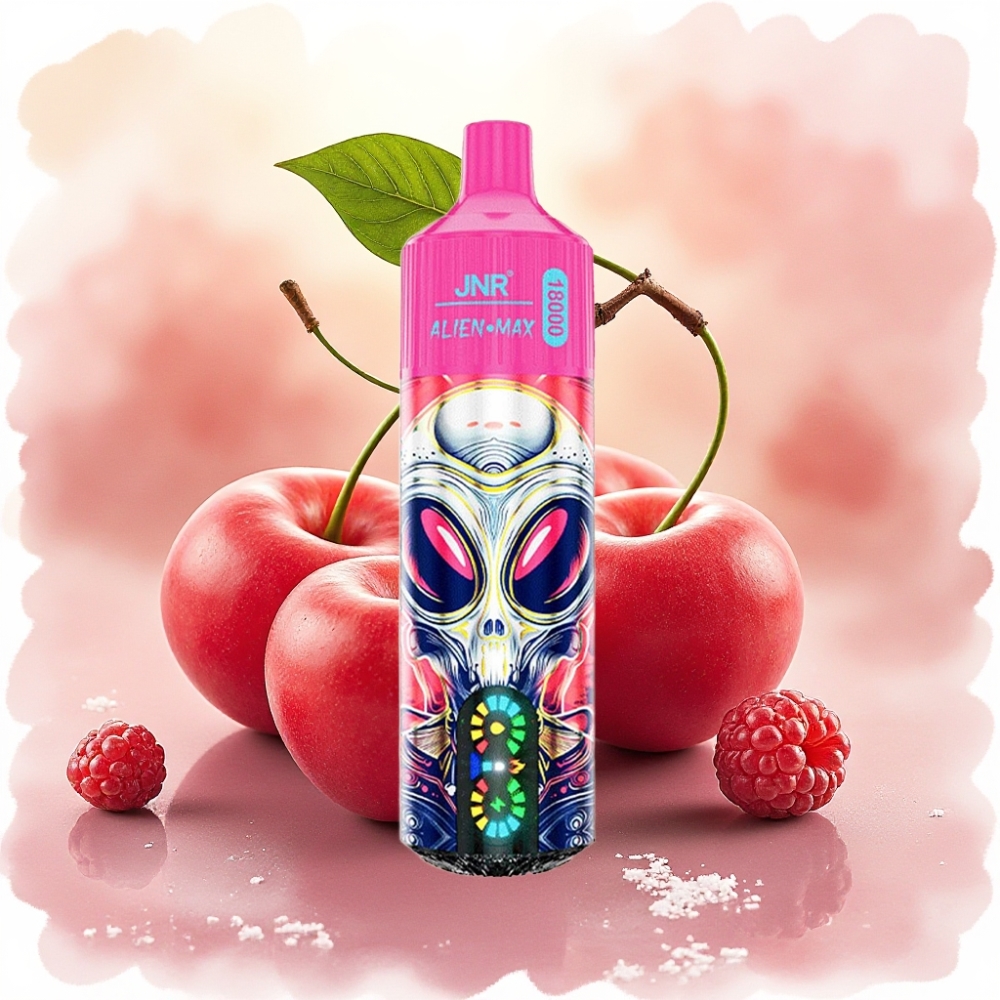 JNR Alien Max 18000 نفخة شاشة LED ذكية ثنائي ملف Mesh توت كرزي
