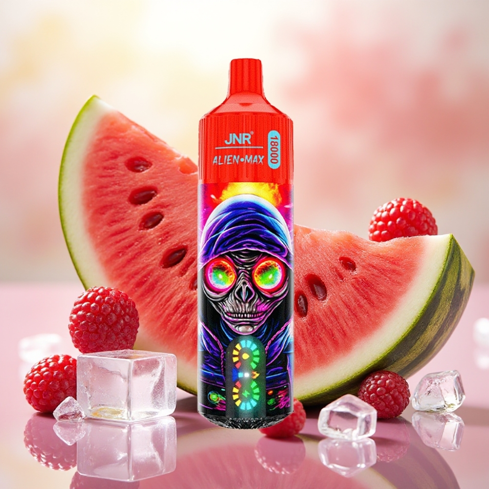 JNR Alien Max 18000 Puffs شاشة LED ذكية ونواة مزدوجة بطارية 850mAh توت عَلي - بطيخ مثلج