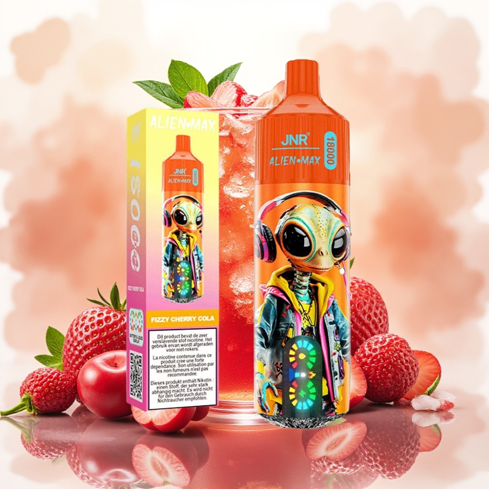 JNR Alien Max 18000 Puffs بشاشة LED ذكية ونكهة كولا الكرز الفوارة
