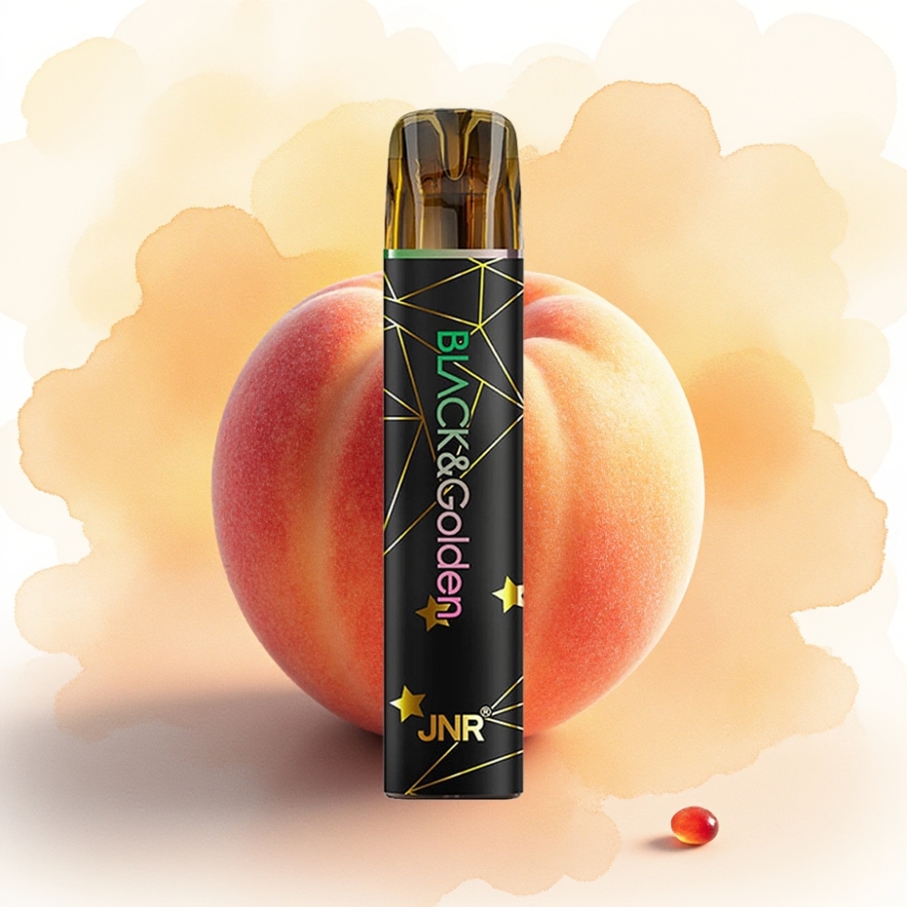JNR Black&Golden 800 نفخة بخار قابل للتخلص بنكهة الفاكهة والخوخ 2% نيكوتين