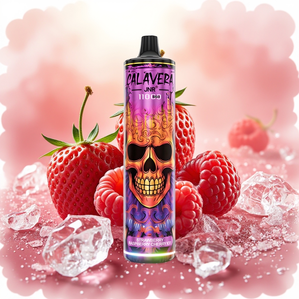 JNR Calavera 11000 نَفخة بطارية 850 مللي أمبير سعة سائل 21 مل نكهة الفراولة التوت الكرز الجليدي