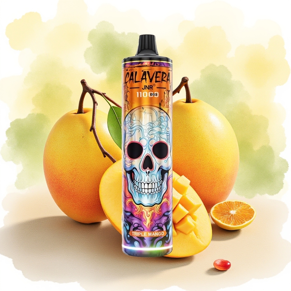 JNR Calavera 11000 نَفخة شيشة إلكترونية مانجو ثلاثي مع منفذ Type-C وبطارية 850 ملي أمبير