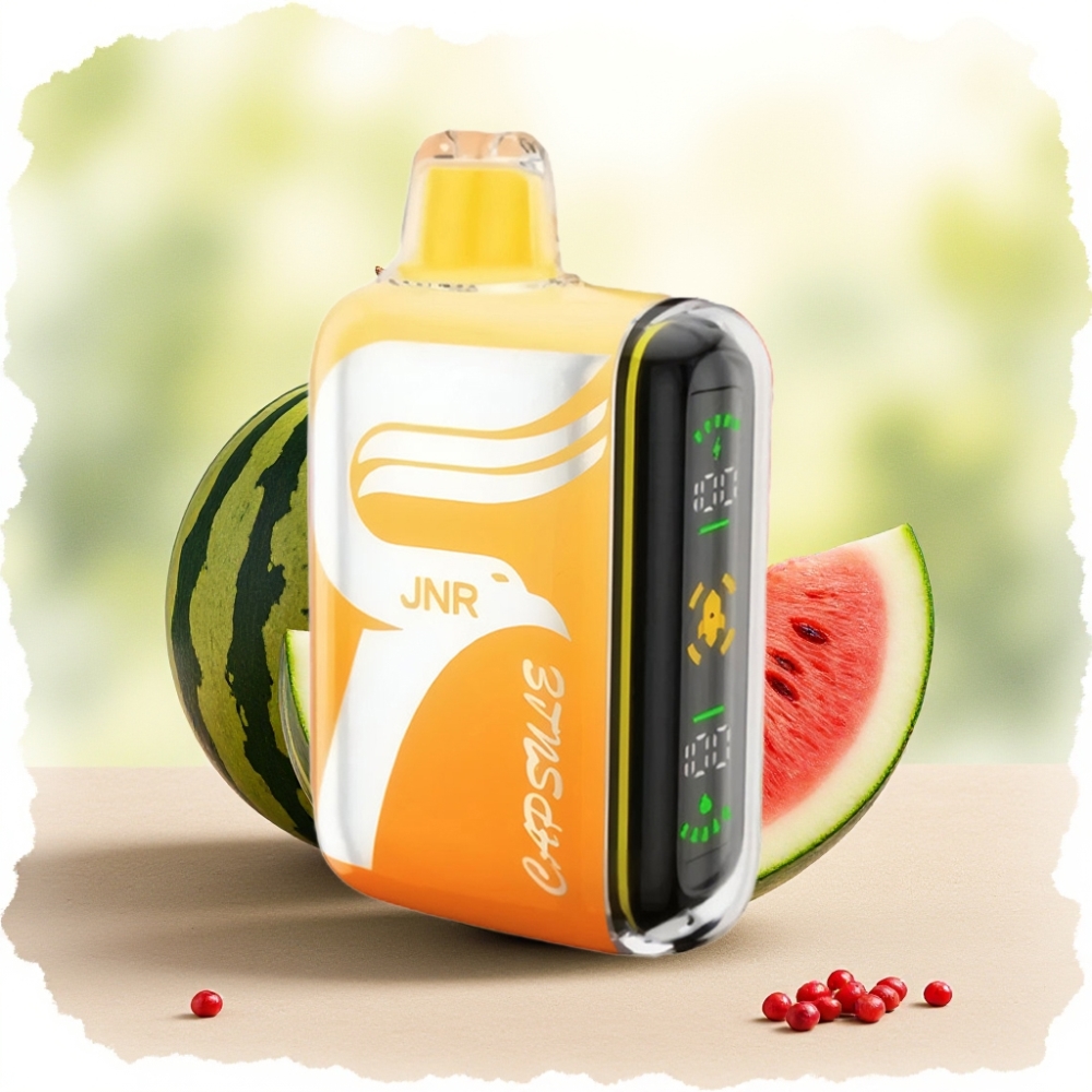 JNR Capsule 15000 نفخة بطارية 850mAh شاشة ذكية بنكهة البطيخ والليتشي