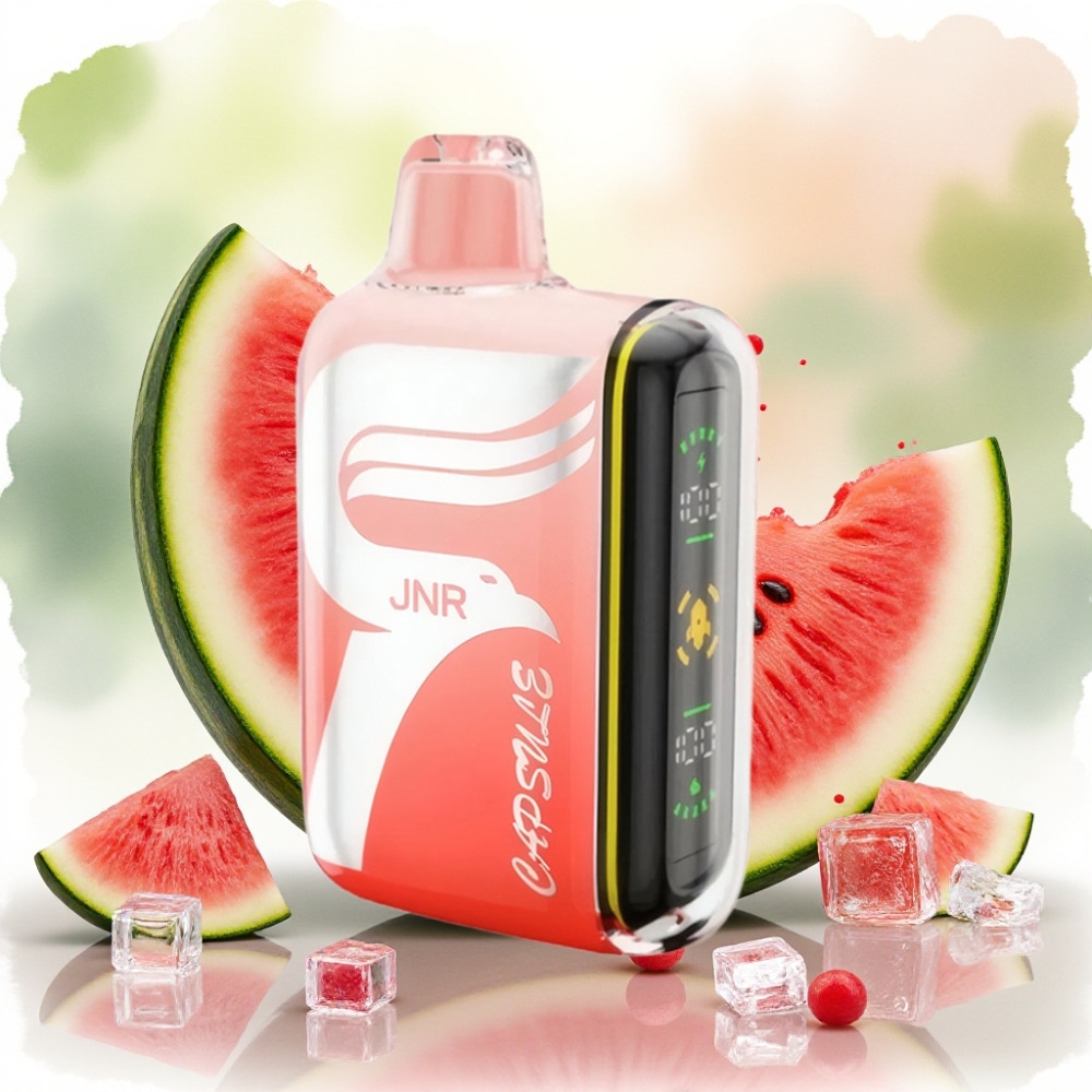 JNR Capsule 15000 Puffs 20ml بطيخ براز جليد شاشة ذكية شحن سريع Type-C