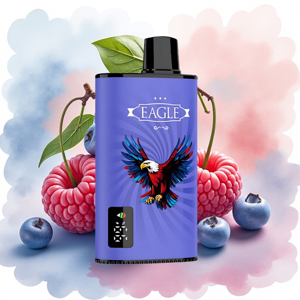 JNR EAGLE Smart 23000 نفخة شيشة إلكترونية بشاشة رقمية ونكهة توت أزرق وكريز