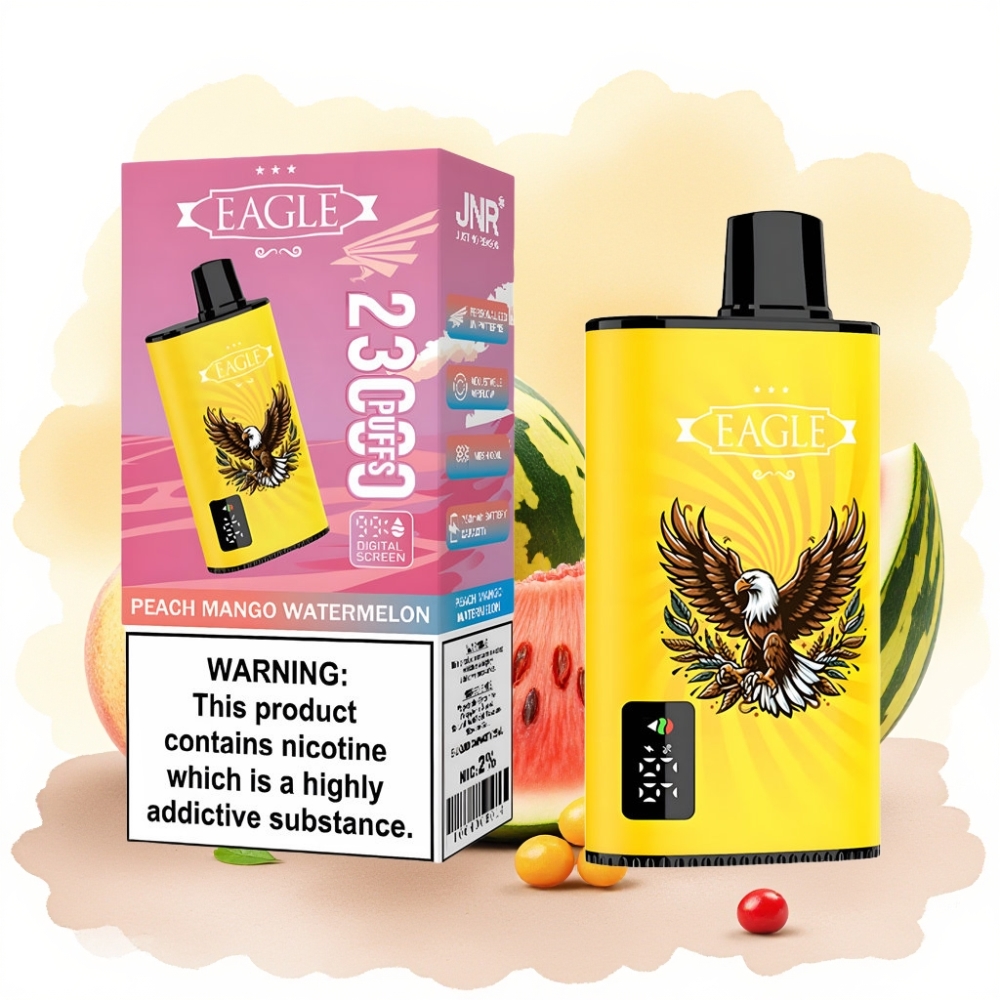 JNR EAGLE Smart 23000 Puffs شيشة إلكترونية خوخ مانجو بطيخ شاشة رقمية 1.0ohm