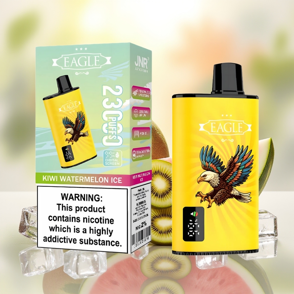 JNR EAGLE Smart 23000 Puffs شاشة رقمية تيار هواء قابل للتعديل كيوي بطيخ مثلج