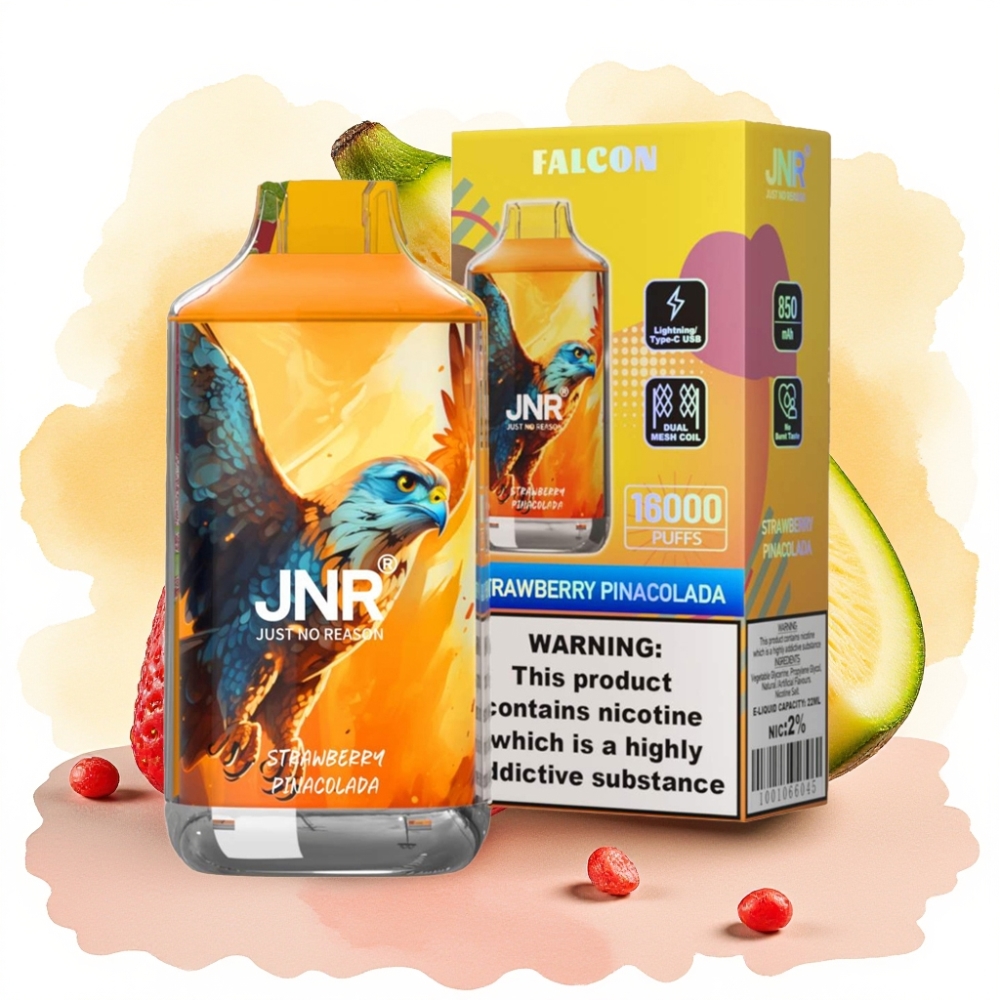 JNR Falcon 16000 Puffs 850mAh 22ml فراولة بينا كولادا
