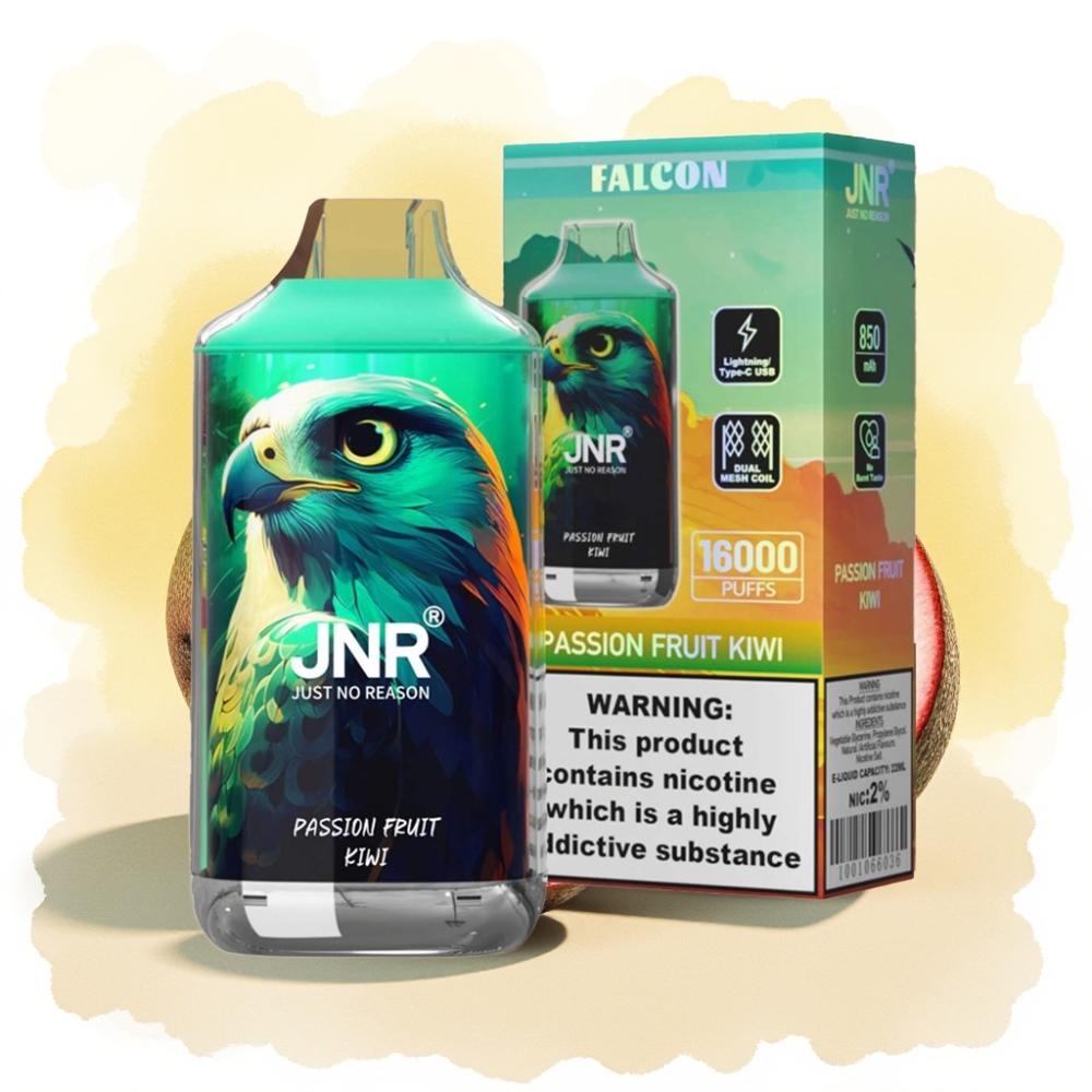 JNR Falcon 16000 Puffs 850mAh 22ml نوع مزدوج فاكهة العاطفة الكيوي