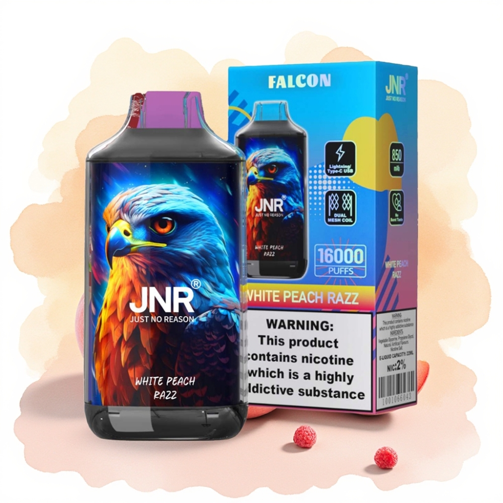 JNR Falcon 16000 Puffs 850mAh 22ml خوخ أبيض توت
