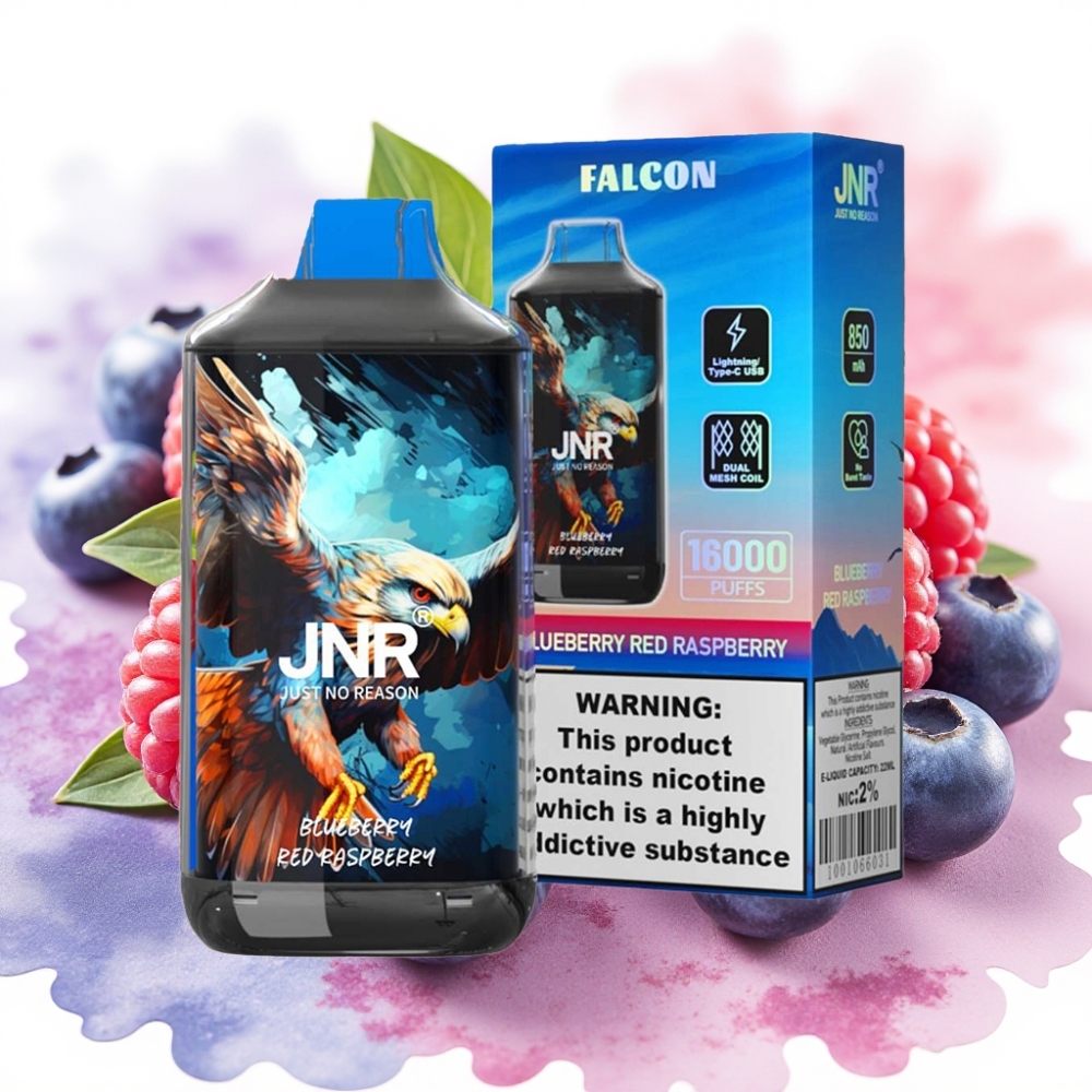 JNR Falcon 16000 Puffs 850mAh توت أزرق وتوت أحمر