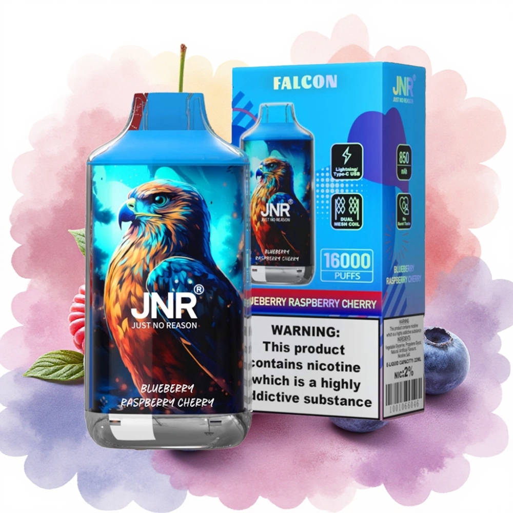 JNR Falcon 16000 Puffs Dual Mesh Coil توت عُلّي وَكرز