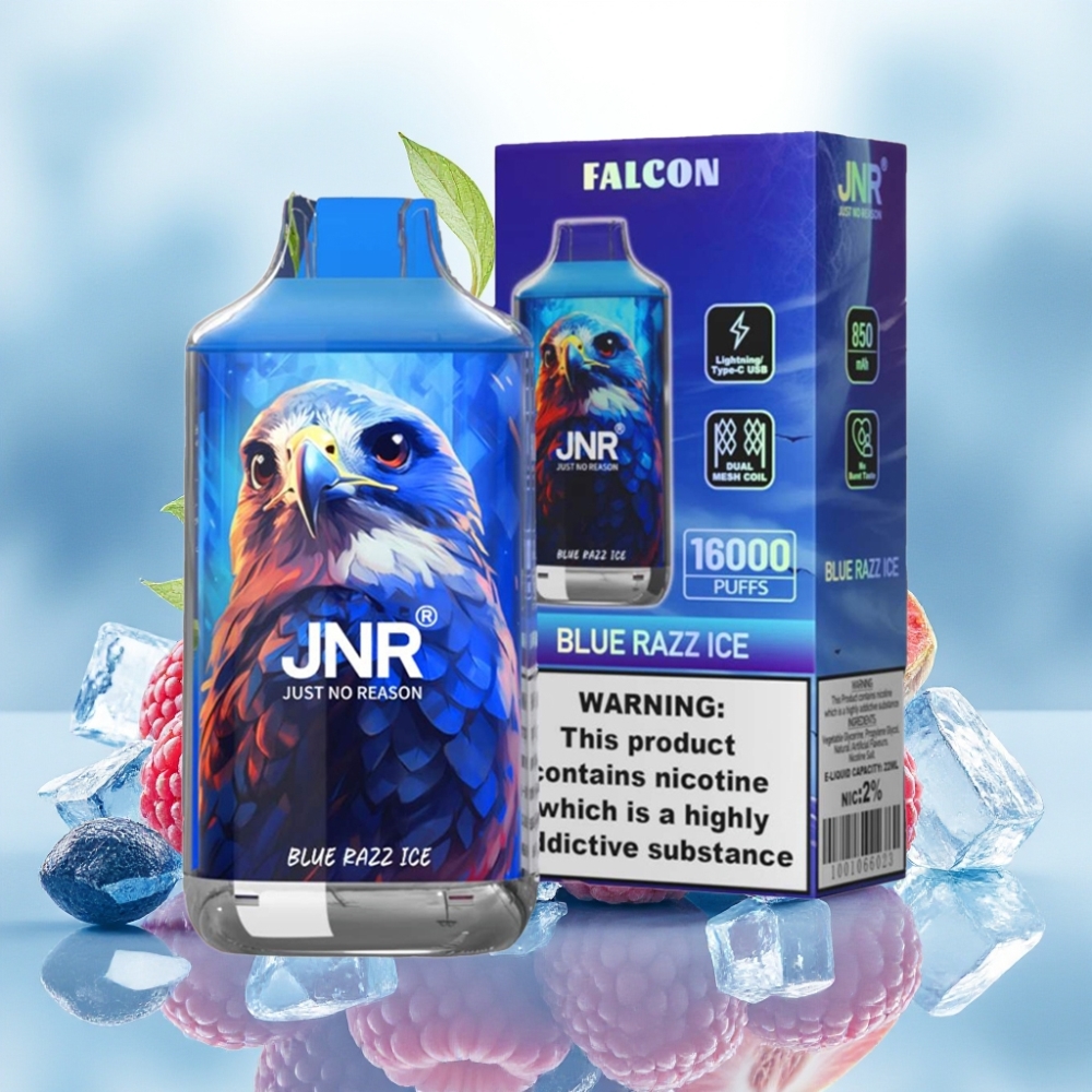 JNR Falcon 16000 Puffs Dual Mesh Coil Type C عرض ذكي توت أزرق جليدي
