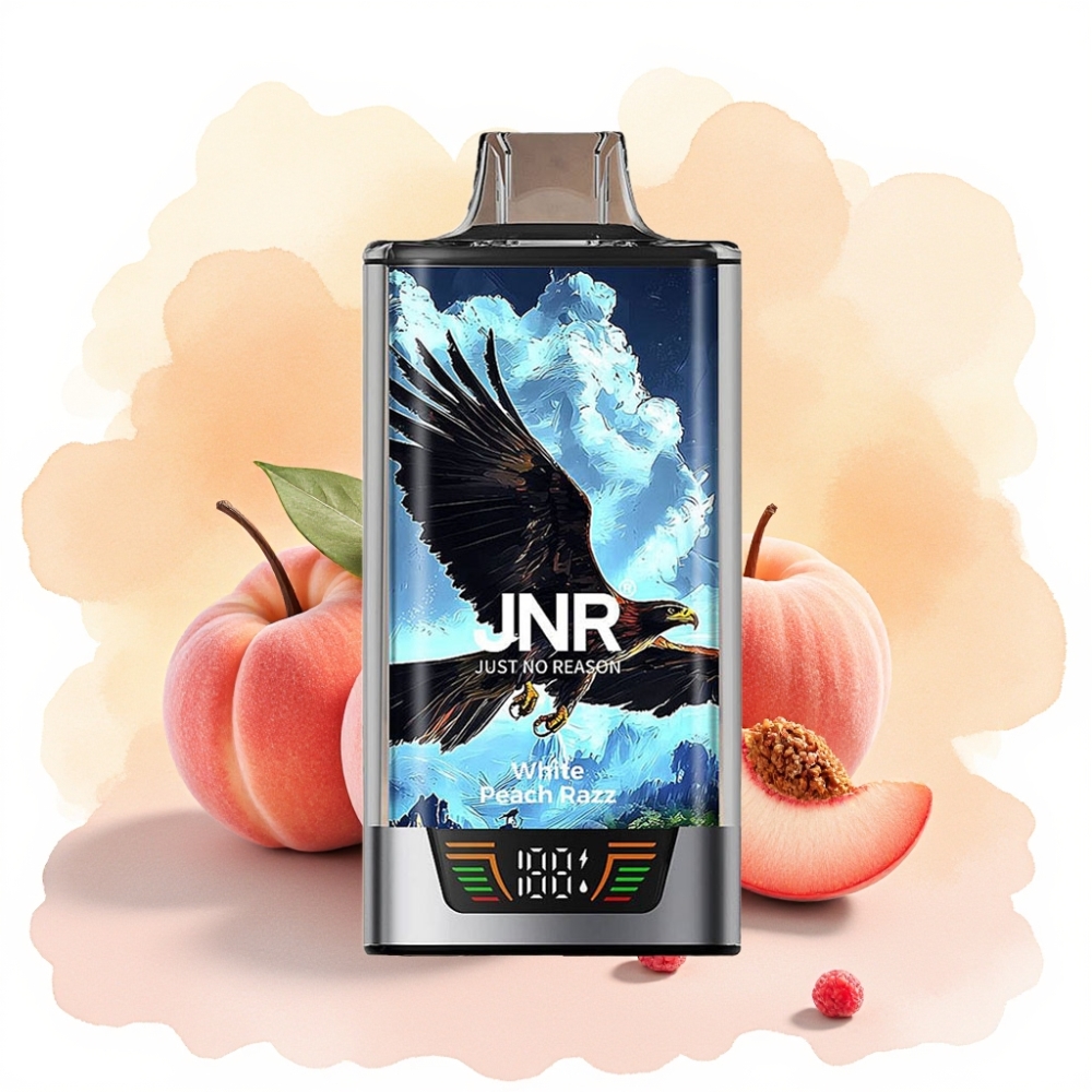 JNR Falcon Pro 28000 بخوخ أبيض وتوت أحمر 30مل 950مللي أمبير شاشة ذكية