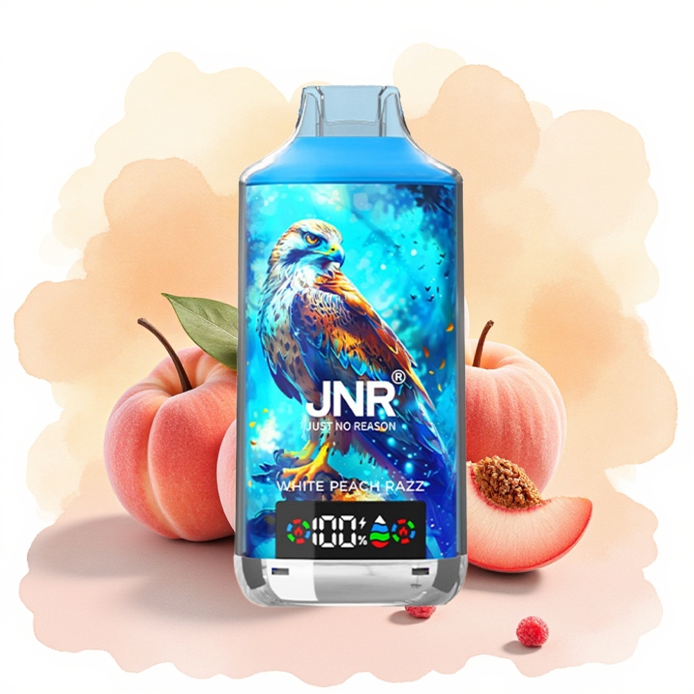 JNR Falcon X 18000 Puffs 750mAh 24ml ثنائي الملف الأبيض خوخ راز
