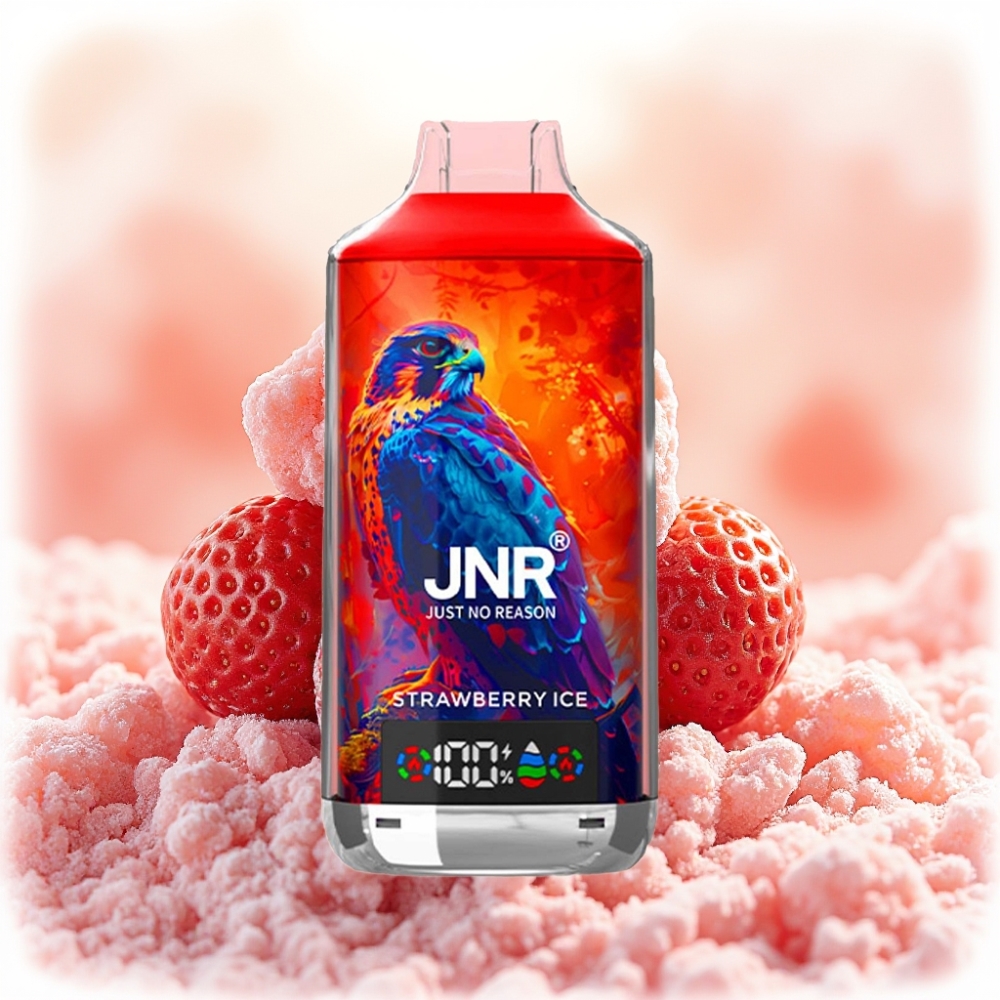 JNR Falcon X 18000 Puffs فراولة مثلج شاشة رقمية شحن سريع Type-C