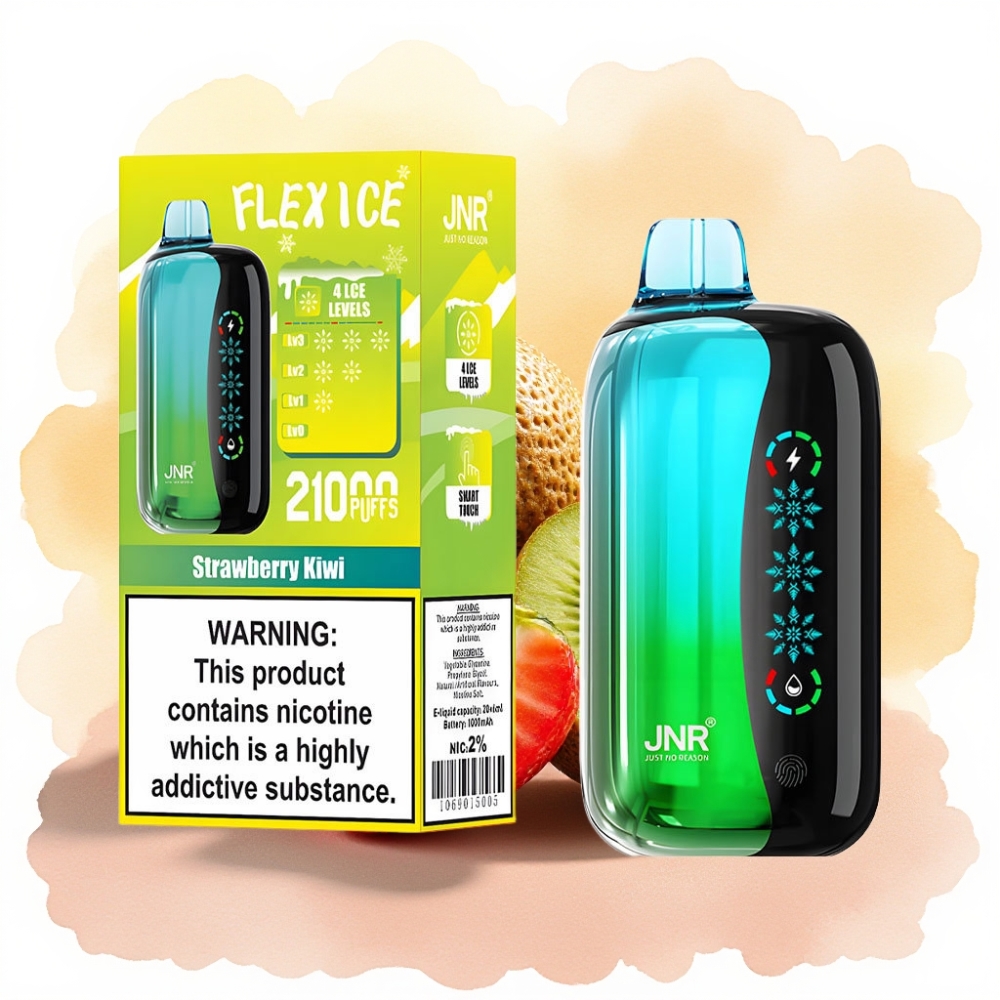 JNR Flex Ice 21000 نفخة شريحة مزدوجة 1.2 أوم فراولة كيوي