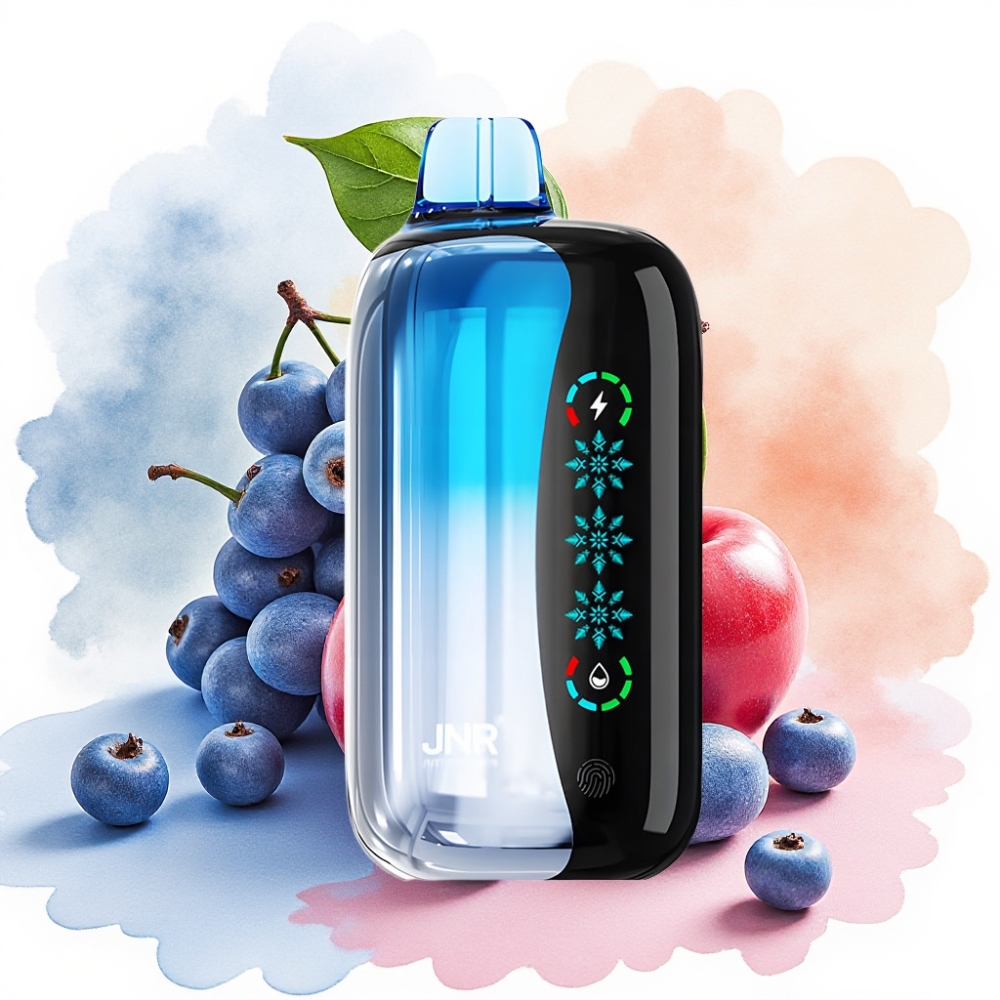 JNR Flex Ice 21000 نفخة شيشة إلكترونية نكهة انفجار الكرز الأزرق شاشة لمس شريحة مزدوجة