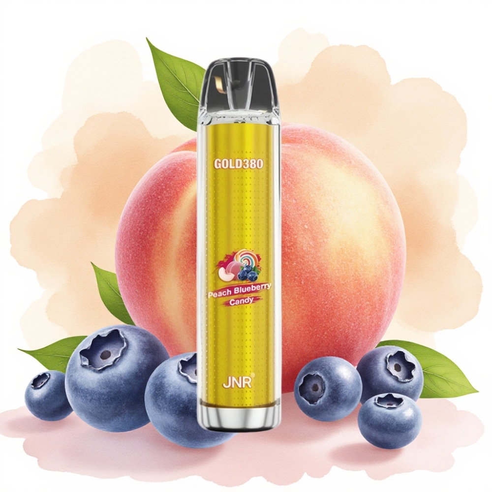 JNR Gold380 6000 نفخة سيجارة إلكترونية خوخ وعنب أزرق 1500 مللي أمبير
