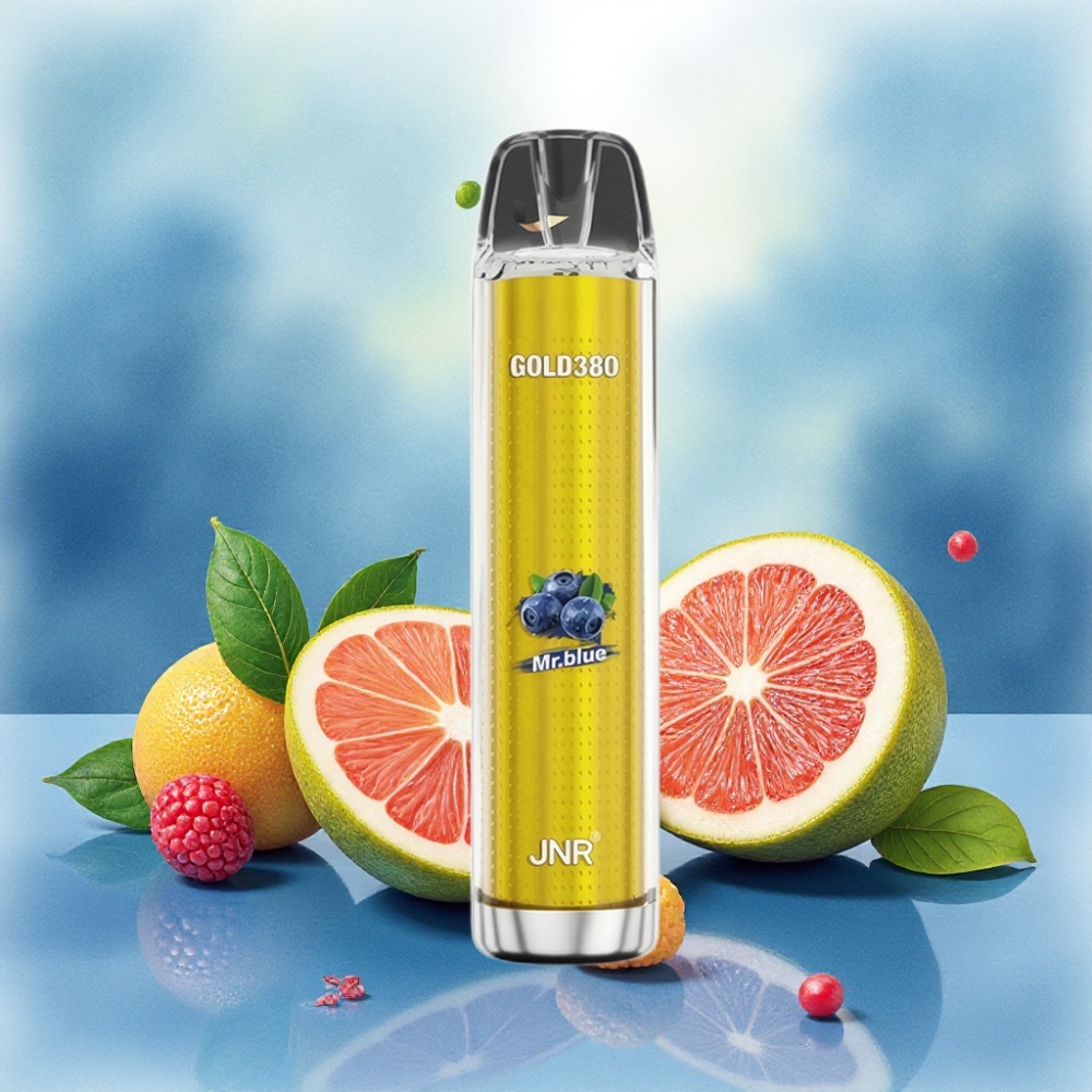 JNR Gold380 6000 نفخة سيجارة إلكترونية لمرة واحدة بطارية 1500 مللي أمبير بنكهة مستر بلو